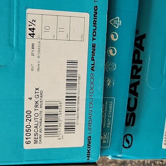 SCARPA Mountain Climbing Shoes, US Men's size 11, - Picture 6 of 6
